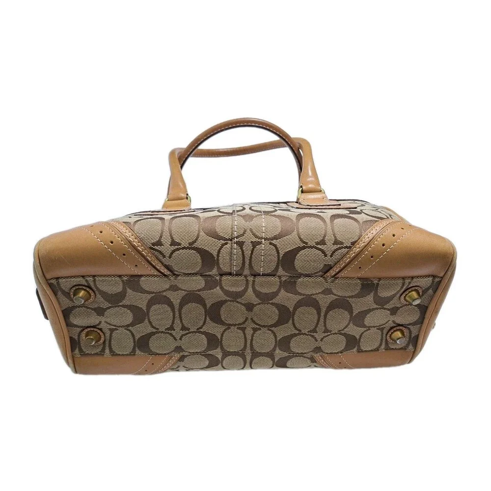 COACH 10532 Signature Hamptons Carryall Satchel Handbag Purse Brown Beige